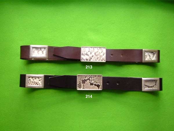 CINTUR�N CUERO,APLIQUE METAL Y SERPIENTE